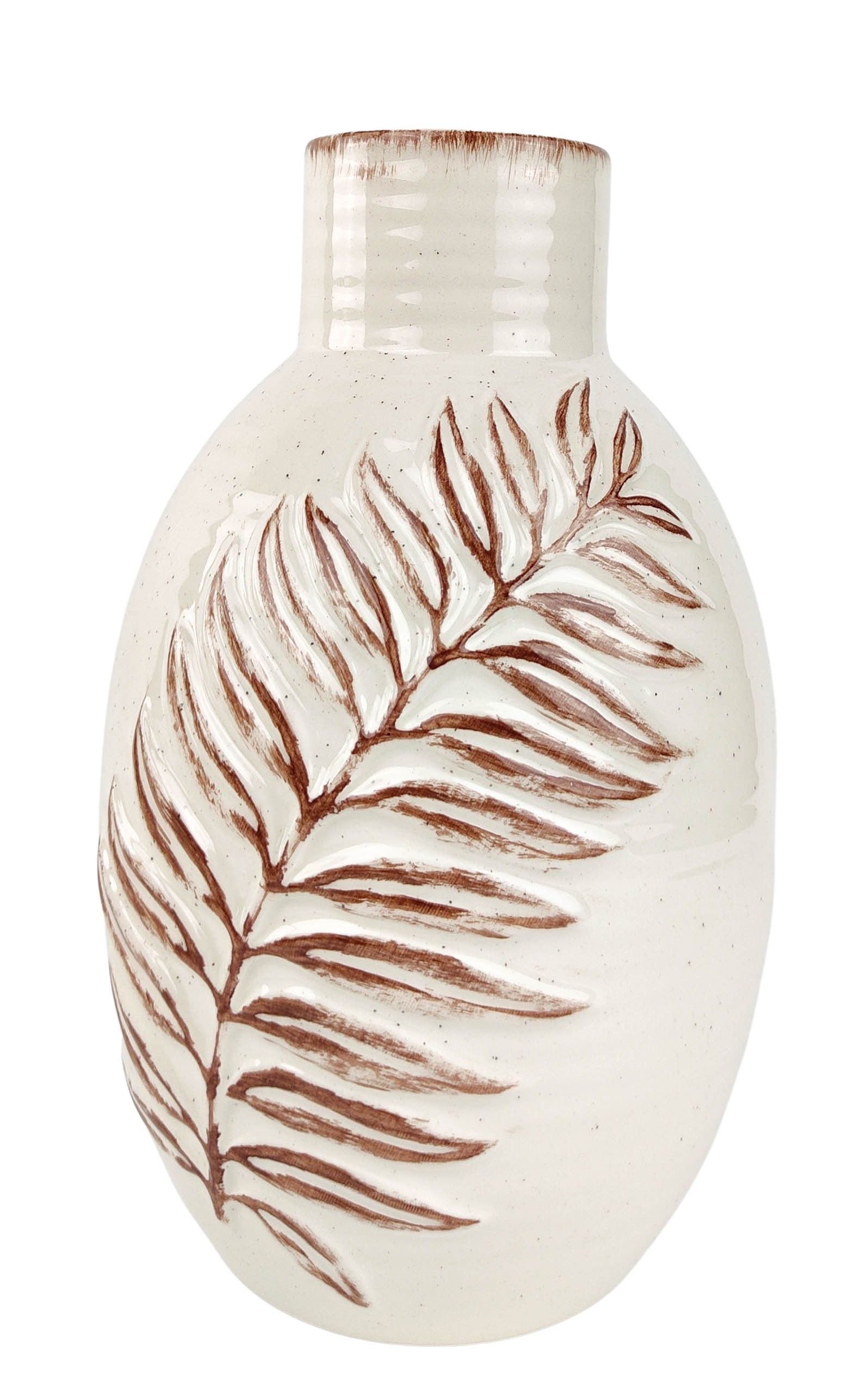 Sale Blair Leaf Vase White Med 25cm | Urban Products