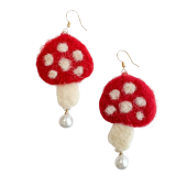 Felt Toadstool and Pearl ER Red 