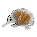 Iris Echidna Brooch White 