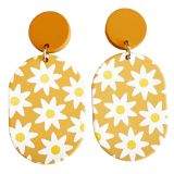 Sasha Oval Floral Drop ER Orange & White