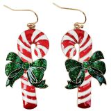 Candy Canes Earrings Red & Green 