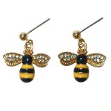 Elegant Bee Earrings Yellow & Black 