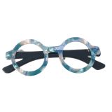Iris Glasses Brooch Blue 