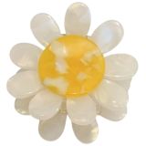 Daisy Claw Clip White & Yellow 