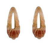 Tortoiseshell Wave Hair Clip Brown (S/2)