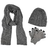 Rosalie Scarf, Beanie & Gloves Set Charc