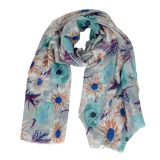 Carmen Floral Scarf Blue 