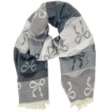 Bow Scarf Black & Grey 