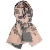 Gingko Leaf Scarf Pink 