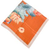 Lotus Square Scarf Orange 90cm 