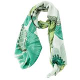 Flower Field Scarf Green 180cm 
