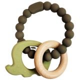 Elephant Teether Ring Green & Natural 14