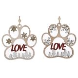 Love Paws Hanging Decoration Red 10.5cm 