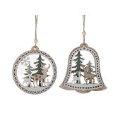Reindeer Scene in Bauble & Bell Hanging 