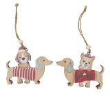 Dash Dog Hanging Decorations Red & Green