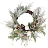 Sale Elegant Wreath Snow 56cm 