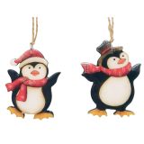 Penguin Hanging Decorations Black & Red 