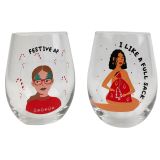 I Like it Festive AF Wine Glass Red 12cm