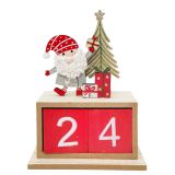 Santa holding Presents Countdown Red & W