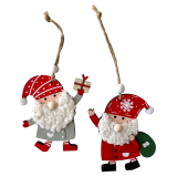 Santa with Sack Hanging decorations Red 