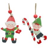 Elves Hanging decorations Red & Green (2