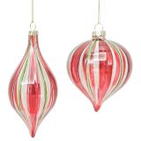 Stripe Onion & Teardrop Red & Green 11cm