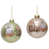 Popcorn Blue Koala & Wombat Glass Bauble