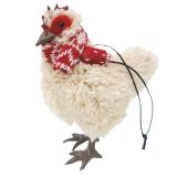 Chicken Hanging Decoration Beige 11cm 