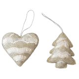 Sale Pretty Beaded Heart & Tree Hanging 
