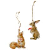 Squirrel & Rabbit Metal Hanging Decorati