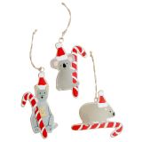 Oz Animals with Candy Cane Metal Hanging