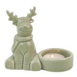 Sale Cute Reindeer Tealight Holder Sage 