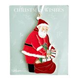 Santa & Sack Hanging Decoration Red 10cm