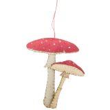 Toadstool Fabric Hanging Decoration Red 