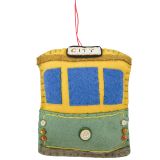 Tram Fabric Hanging Decoration Green & Y
