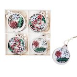Christmas Tree & Snowflake Wood Bauble P