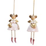 Curvy Angels Holding Heart Hanging Decor