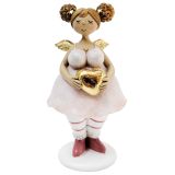 Curvy Angel Holding Heart Standing Decor