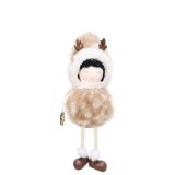 Fawn Girl Sitting Decoration Bisque & Wh