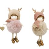 Fluffy Girls Hanging Decoration Bisque &