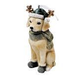 Christmas Dog with Antlers Hanging Decor