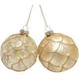 Elegant Scallop Baubles Gold 8cm (2 Asst