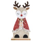 Felt Reindeer Standing Decoration Bisque