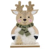 Reindeer with Scarf Standing Decoration 