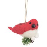 Felt Bird Hanging Decoration Red & White