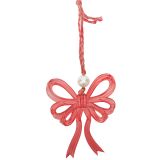 Bow Hanging Decoration Red 14cm 