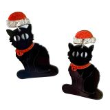 Pop Christmas Cat Earrings   