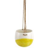 Sale Avery Dot Round Hanging Planter Yel