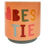 Funky Quote Bestie Planter Beige  Colou