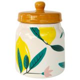 Evergreen Ceramic Jar Green, Yellow  Wh